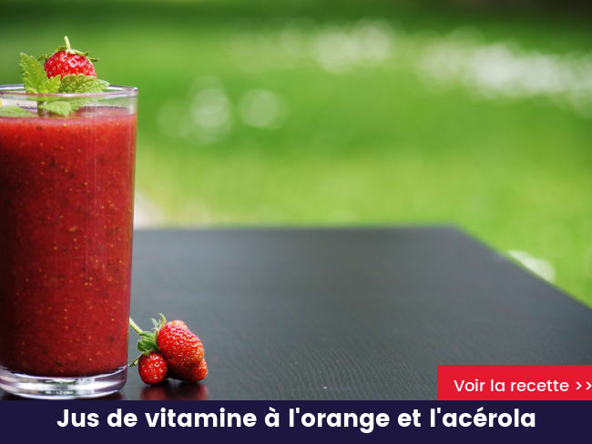 Jus de vitamine à l'orange et l'acérola